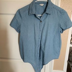 Button up blue denim shirt